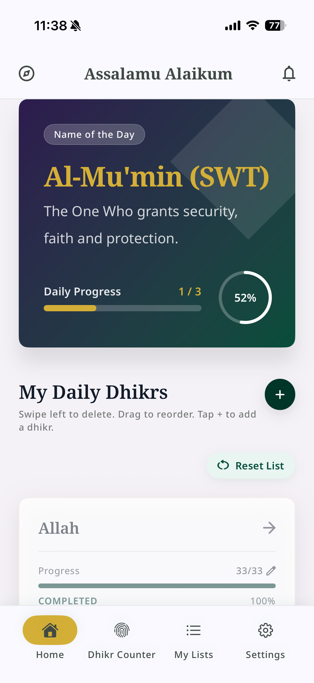 Dhikr Counter app